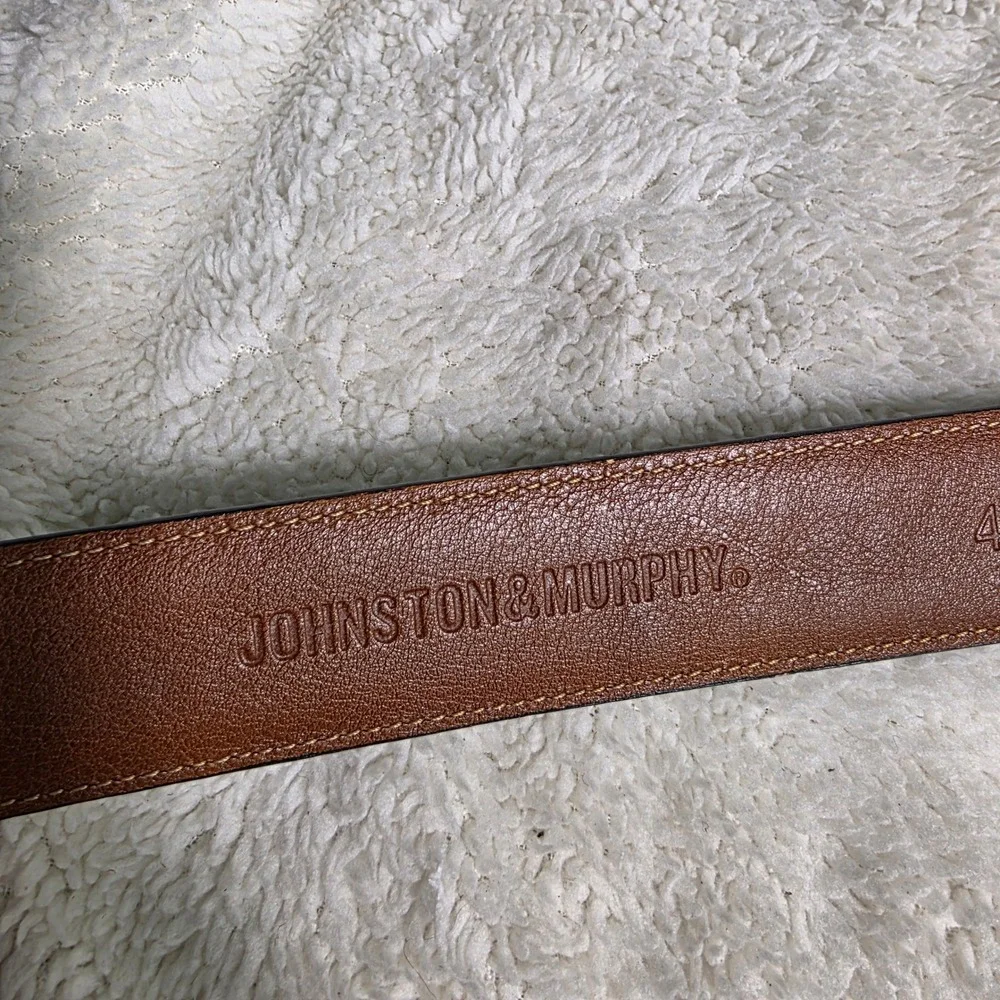 Johnston & Murphy Belt Black Leather Textured Dress Belt Men 40